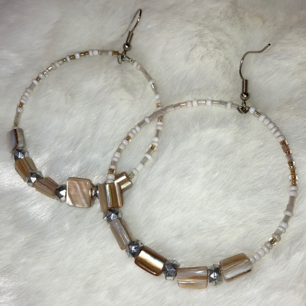 Boho Beaded Hoops